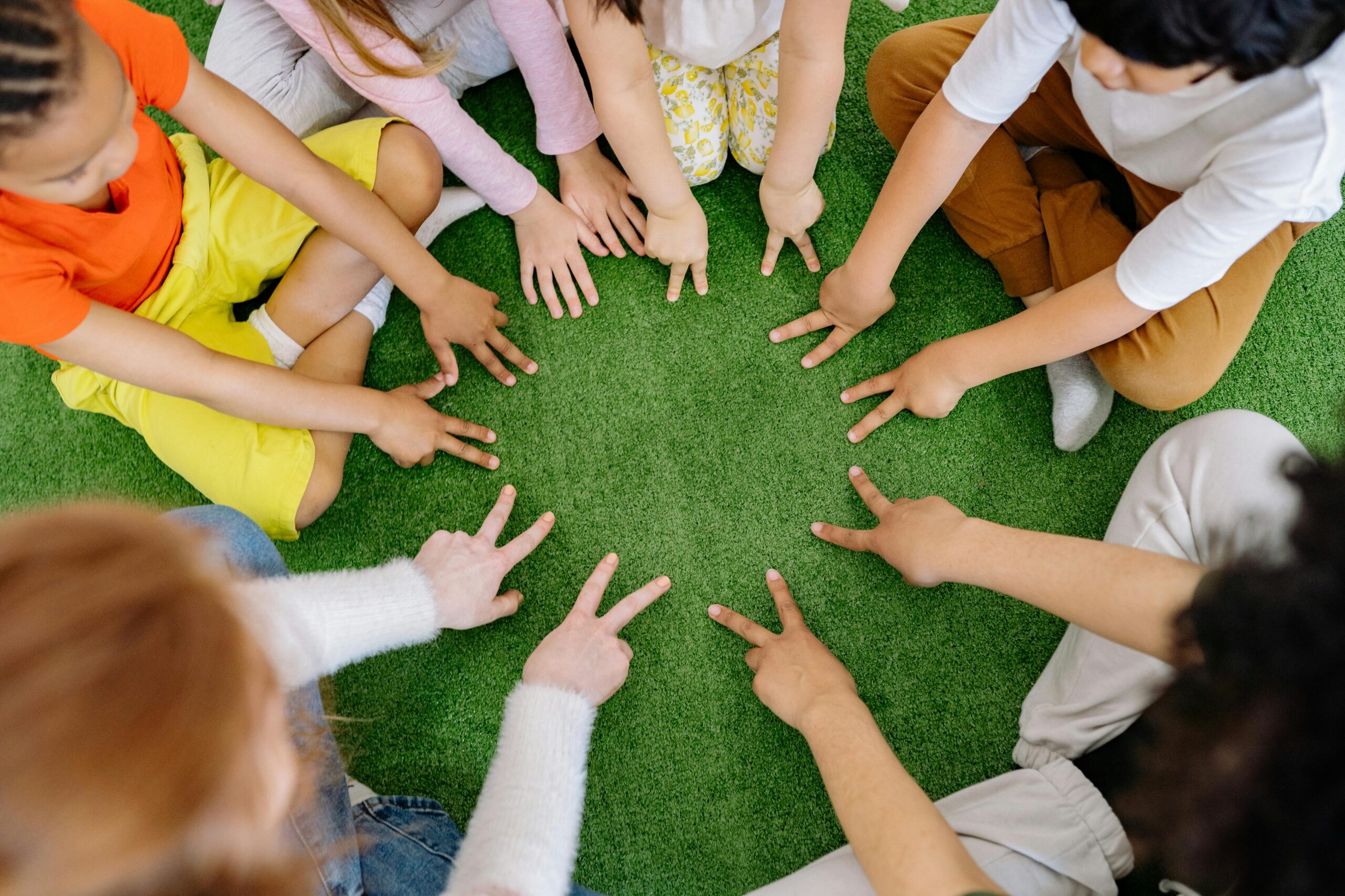 kids playing game in circle